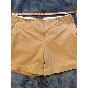 Talbots Women's Khaki Chino Shorts Size 16 Casual Summer Wear